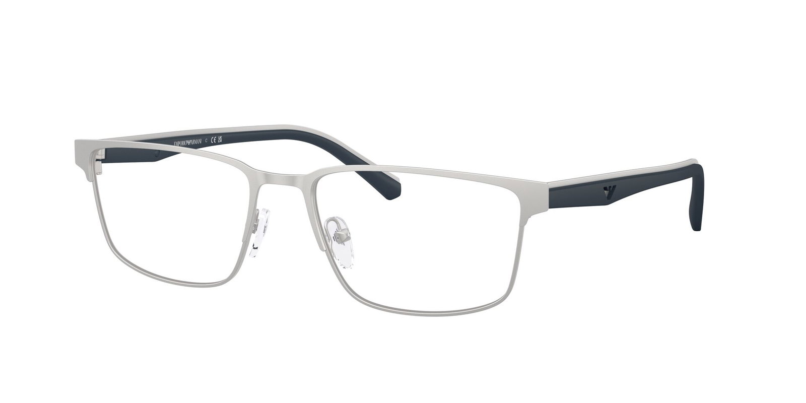 Zu sehen ist die Korrektionsbrille 1175 von Emporio Armani in der Farb eSilber.